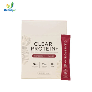 Proteína de Suero de Leche Aislada Transparente OEM con Electrolitos - Suplemento Refrescante de Frambuesa Yuzu para el Desarrollo Muscular en Paquete Individual - 14 Unidades - Product Image 1