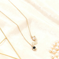 Tulpenhanger projectie ketting 100 talen Ik hou van jou Zirkoon dames sleutelbeenketting romantisch Valentijnssieraden cadeau