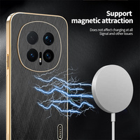 Étui de téléphone magnétique texturé en fil doré avec cadre électro-plaqué Lichicase pour Honor Magic 8 8 Pro Coque colorée