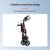 Chariot de courses pliable à quatre roues en alliage d'aluminium certifié CE, style américain, réglable en hauteur, pour personnes âgées
