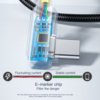 Essager 2022 Sunset Câble de chargement USB de type L à 90 degrés PD100W 60W C à C, noir et bleu 5A