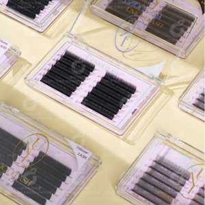 Premium PBT Wispy Black Lash Extensions 0.07mm C Curl Kim K Style Salon coréen-Style Light Finish Handmade UNIQUE LASH - Product Image 1