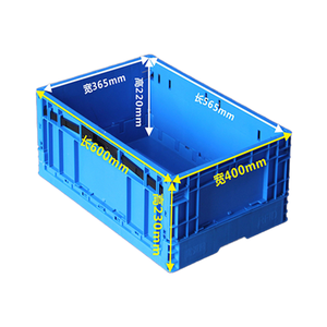 Stackable ráp thùng bền gấp lưu trữ nhựa Giỏ Trái Cây Rau doanh thu di chuyển container - Product Image 2