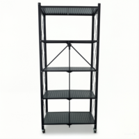Support de plantes pliable robuste en fer avec roulettes pivotantes à 360°, étagères perforées, support à fleurs roulant portable pour jardin, patio, usine