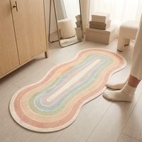 Tapis d'intérieur concentrique arc-en-ciel pastel pour chambre d'enfant, décoration moderne pour la maison