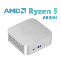 Nouvel ordinateur portable AMD Ryzen 5 6600H avec LPDDR5 NVMe PCIe Gen3 SSD, triple écran 4K, fonctionnement silencieux, mini-PC pour Windows 11 Pro/Linux