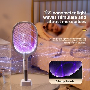 Trampa para Mosquitos Automática con Luz Púrpura, <span class=keywords><strong>Raqueta</strong></span> Eléctrica Plegable para Mosquitos, Dos en Uno, Mata Mosquitos con Descarga Eléctrica, para Interiores y Exteriores - Product Image 2