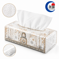 Mouchoirs en papier de luxe blancs, doux, épais et absorbants, motif floral Khokhloma Matryoshka en bouleau gaufré