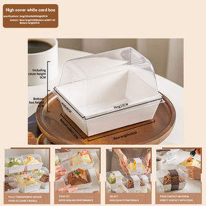 Mini Swiss Roll Cake Box Tapa alta Postre transparente Dulces Pastelería Caja de embalaje Pequeños envases de plástico de cartón <span class=keywords><strong>para</strong></span> panadería - Product Image 2