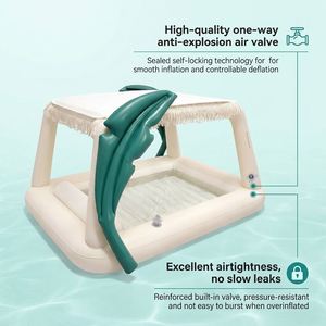 Innovador Tumbona Inflable para Piscina con Portavasos Integrado, Material Resistente a los Rayos UV, Elegante Esencial para el Verano - Product Image 3
