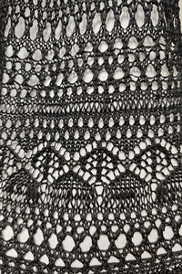 Pull sans manches en crochet tricoté décontracté noir pour femmes Design évidé élégant Logo avant ajusté Vêtements de fête - Product Image 5