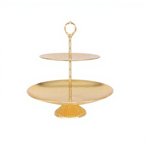 Support à gâteau à 2 étages en acier inoxydable, taille personnalisée, forme ronde, pour servir gâteaux et chocolats en Inde - Product Image 1