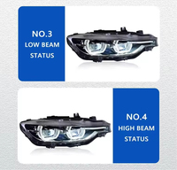 Faro LED Mejorado de Repuesto para BMW F30 F31 Serie 3 2012-2018, Ensamblaje DRL con Ojos de Ángel Dobles Negros