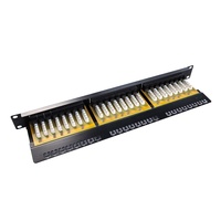 Panel Patch Rak Mount Cat5e UTP Tanpa Pelindung 1U 19 Inci 24 Port Keystone RJ45 OEM