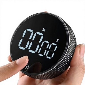 Temporizador de Cocina Magnético Novax, Temporizador Digital Manual con Cuenta Regresiva Rotatoria, Cronómetro Mecánico para Cocina y Ducha, Funciona con Pilas AA, con LED - Product Image 1