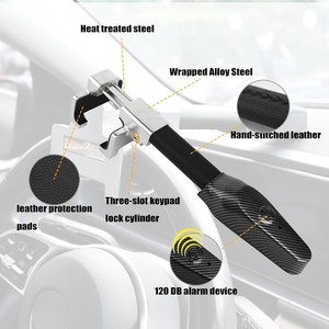 Verrou de <span class=keywords><strong>volant</strong></span> de voiture universel, alarme de sécurité <span class=keywords><strong>antivol</strong></span> pour voiture, verrou de sécurité rétractable, protection <span class=keywords><strong>antivol</strong></span>, verrous en T - Product Image 3