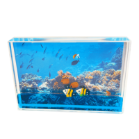Cadre photo liquide en acrylique 4x6 pouces, design moderne, sérigraphié, personnalisable, cadeau promotionnel pour mariages, événements, anniversaires