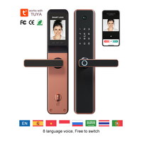 Serrure intelligente WiFi Tuya ANG 6068 à mortaise, numérique, avec carte IC, mot de passe, interphone et caméra