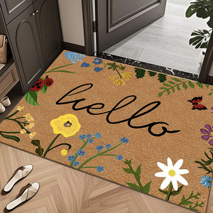 Tapis d'entrée Cangming en imitation fibre de coco, motif floral, antidérapant, pour usage domestique - Product Image 2