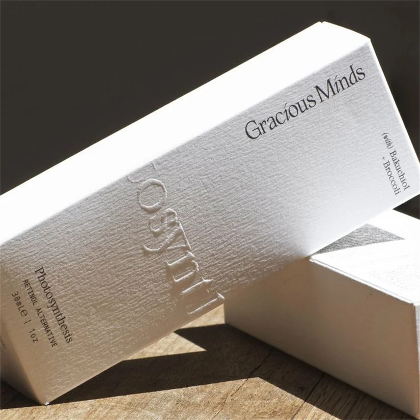 Custom Recycled Kraft Paperboard Folding Box Perfume Beauty Skin Care Products Eco-Friendly Embossed Cosmetic Packaging FINER
