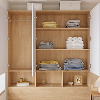 Meubles de chambre à coucher nordiques, lit simple en bois massif multifonctionnel, designs de placards, lit queen-size avec rangement
