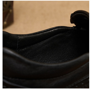 Chaussures en cuir décontractées respirantes et <span class=keywords><strong>antidérapantes</strong></span>, chaussures de ville à enfiler, en cuir de vachette pleine fleur avec doublure en peau de porc et semelle en caoutchouc - Product Image 5