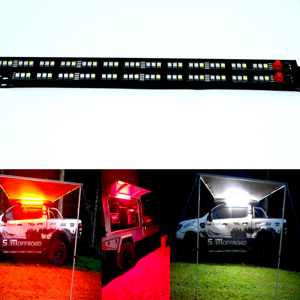 Dimmable Tri-Colour <strong>LED</strong> Strip Light In White Orange Red IP68 Waterproof Rigid <strong>LED</strong> Strip Light Bar | Camping Outdoor Light