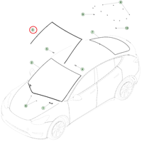 BAINEL pour TESLA Model Y Joint de vitre avant 2019-2024 OE 1499060 ORIGINAL