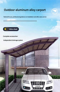 Abri de voiture et de stationnement en alliage d'aluminium, design moderne, terrasse domestique avec protection contre la pluie et l'ombrage, meubles d'extérieur - Product Image 4