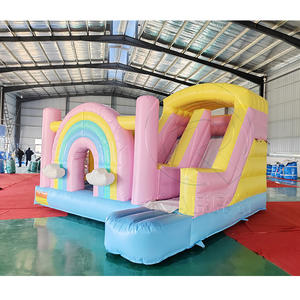Nouvelle conception de château gonflable commercial, château gonflable rose pour enfants, combo de saut et toboggan, matériau PVC, 5x4,5 m, >500 kg - Product Image 4
