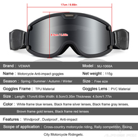 Lunettes de moto rétro VEMAR, lunettes de motocross, lunettes anti-poussière, lunettes de moto, lunettes de VTT, lunettes tout-terrain