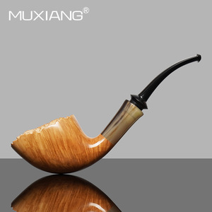 Muxiang Wooden Smoking Pipe Bent Type Handmade Tobacco Pipe For Men - Product Image 1