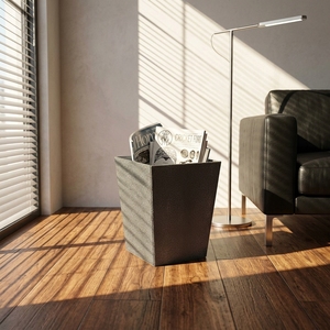 Moderner Luxus-Abfalleimer im 5-Sterne-Hotel-Stil, Doppelschichtiger Leder-Recycling-Mülleimer für Hotel, Büro und Zuhause - Product Image 1