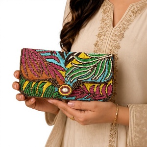 Bolso de mano de ganchillo floral colorido para mujer, estilo bohemio, tipo sobre - Product Image 1