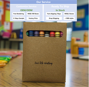 Biểu Tượng Tùy Chỉnh Bán Buôn Giá Rẻ Sáp Ong Không Độc Hại Bút Chì Thiết Lập Cho Trẻ Em 4 Gói 6 Gói Sáp <span class=keywords><strong>Crayon</strong></span> Với Tùy Chỉnh In Ấn Hộp - Product Image 5