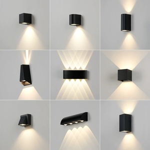 Lampada da Parete a <span class=keywords><strong>Doppia</strong></span> Testa Impermeabile per Interni ed Esterni, <span class=keywords><strong>Applique</strong></span> da Giardino e Portico Bianca e Nera, <span class=keywords><strong>Luce</strong></span> LED Bidirezionale 2W 4W 6W 8W 10W 12W - Product Image 4