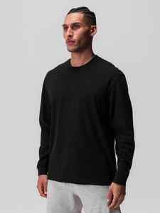 95 algodón 5 Spandex hombres camiseta deportes suelta ajuste manga larga de gran tamaño gimnasio Mock Neck Logo serigrafía personalizada hombres camiseta - Product Image 2