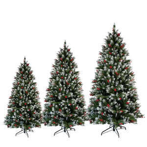 Tuyết-đổ xô berry-pinecone trang trí khổng lồ nhân tạo Cây giáng sinh Tabletop kim loại đứng PE & PVC Chất liệu Luxe trong nhà kỳ nghỉ - Product Image 6