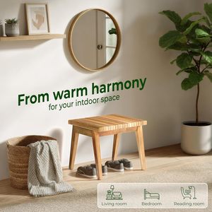 Taburete <span class=keywords><strong>Plegable</strong></span> Largo Moderno de Madera Maciza, Banco para Cambiar Zapatos, Silla de Comedor, Silla de Ocio para el Hogar, Respaldo <span class=keywords><strong>Plegable</strong></span>, para Gimnasio al Aire Libre - Product Image 4