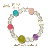 Bracelet en perles d'améthyste naturelle, citrine et quartz rose - Bijou multigemme vibrant, cadeau spirituel classique pour elle