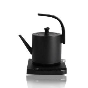 Tetera Eléctrica Portátil de 1L para Té y Café, de Acero Inoxidable, Estilo Retro, con Cuello de Cisne, Color Negro - Product Image 1
