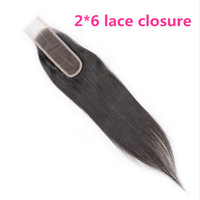 Promotion de Closures 2x6, Personnalisation, Livraison Directe, Cheveux Humains Remy Péruviens, Frontal 100% Lace, Raie au Milieu, Lisse Baguette, Dentelle HD 2x6