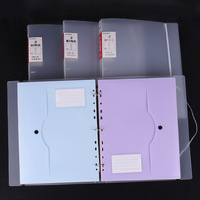 Classeur transparent à 3 trous avec 6 pochettes de couleur pour organiser les documents, idéal pour le bureau, l'école et les examens