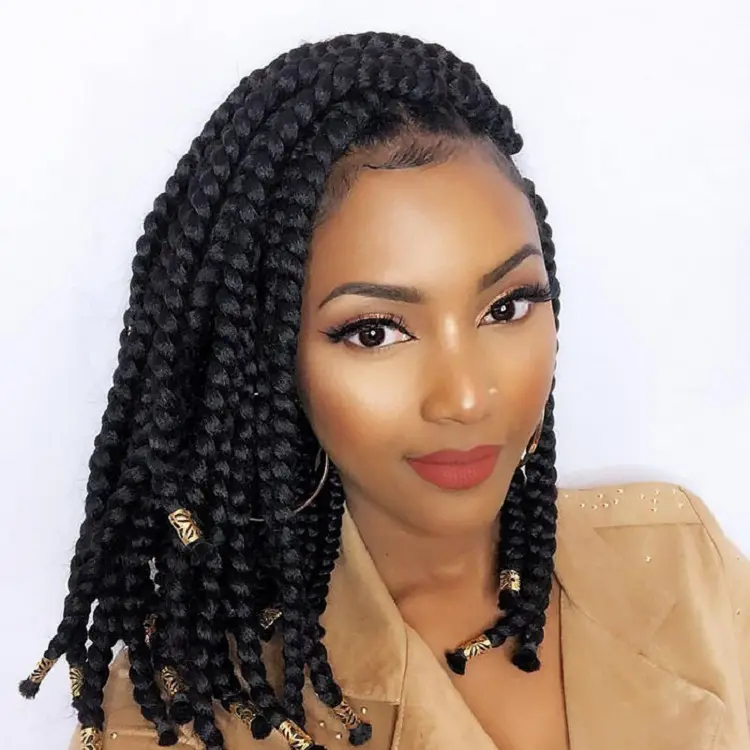 Classic Thick Box Braids Crochet Hair Preloop Braiding Hair Synthetic Extension 14inch Bob Braids