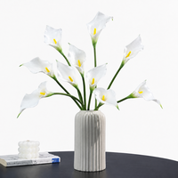 En stock – Nouvelle fleur artificielle HGA Calla Lily blanche sur tige, idéale pour centre de table de mariage, arrangement floral événementiel, OEM