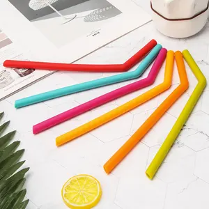 Party Straws Reusable Silicone Drinking Straws Food Grade Silicone Straws Drinking With Cleaning Brush