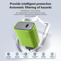 Chargeur rapide GaN 25W, prise EU, adaptateur secteur mural Type-C, PD2.0, IC intelligent, protection multi-sécurité, chargeur de téléphone OEM
