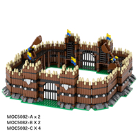 Ensemble de blocs de construction de modèles de château médiéval viking occidental, murs de portail militaires, jouets éducatifs créatifs DIY pour enfants MOC5082