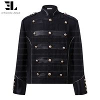 Veste Bomber Napoléon en Twill de Coton Délavé Personnalisée LARSUR, Coupe Slim, Col Montant, Style Motard, Veste Courte Hussar
