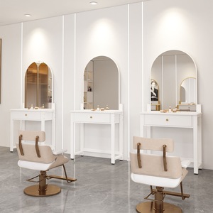 Station de Salon Tout-en-Un avec Miroir – Poste de Travail Professionnel pour Barbiers et Meuble de Coiffure - Product Image 6